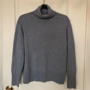 J. Crew Cashmere Fold-Over Turtleneck Sweater (Light Blue)